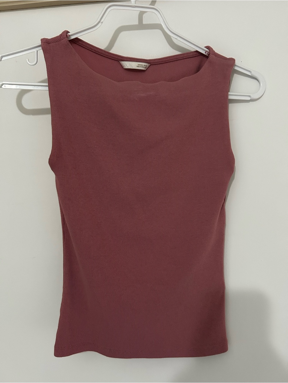 Zara Sleeveless Ribbed Tank - Rose Mauve